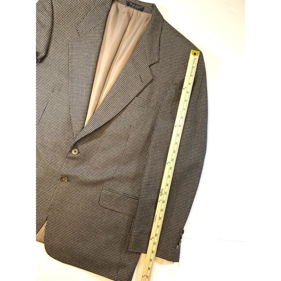 Jones New York Silk Wool Tweed Blazer Mens 42R Houndstooth Jacket Sportcoat - Picture 7 of 10